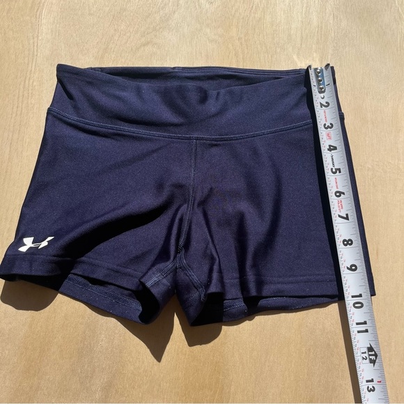 Under armor sports shorts size small athletic workout spandex fitted navy blue - Picture 6 of 7